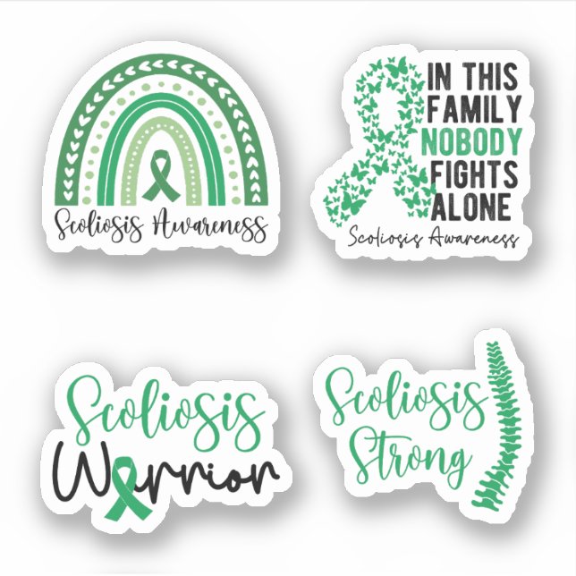 Sticker Ruban de sensibilisation à la Scoliose, sensibilis (Devant)