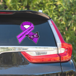 Sticker Ruban de sensibilisation aux papillons du cancer p