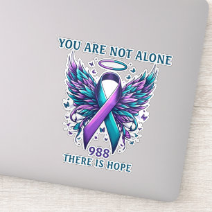 Sticker Ruban de soutien à la prévention du suicide 988 Vo