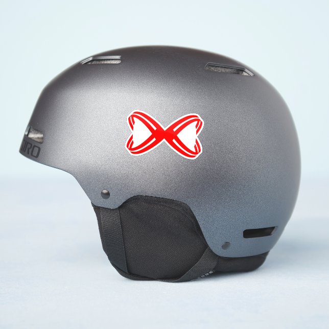 Sticker Ruban élégant ligne Lettre X Monogramme (Côté casque)