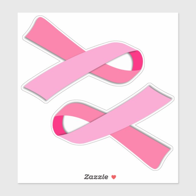 Sticker Ruban rose de sensibilisation au cancer du sein 2- (Feuille)