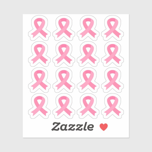 Sticker Rubans de sensibilisation au cancer du sein Rose S (Feuille)