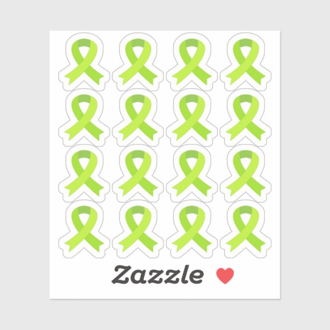 Sticker Rubans de sensibilisation verts pour le cancer du  (Feuille)