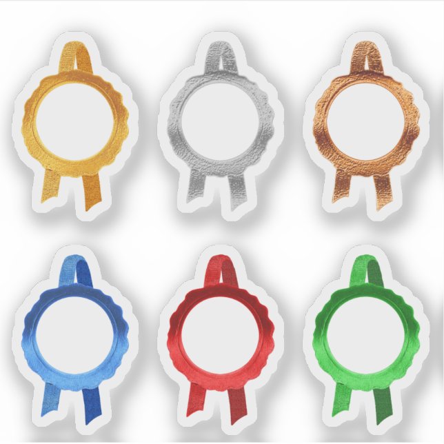 Sticker Rubans Faux Award/Certificat Seal (6ClrHollow) (Devant)
