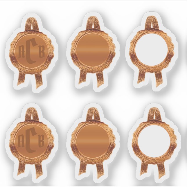 Sticker Rubans Faux Award/Certificat Seal (BronzeAssort) (Devant)