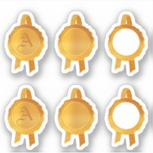 Sticker Rubans Faux Award/Certificat Seal (Gold Assort)
