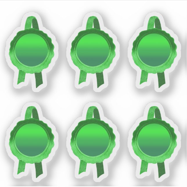 Sticker Rubans Faux Award/Certificat Seal (Plaine Verte) (Devant)