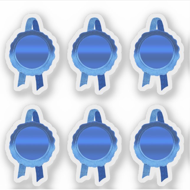 Sticker Rubans Faux Award/Certificat Seal (Plaque Bleue) (Devant)