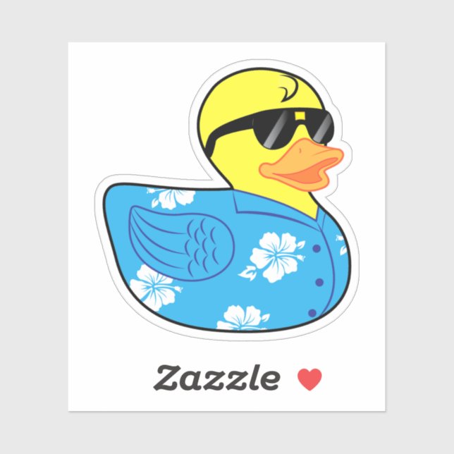Sticker Rubber Ducky à Hawaiian Chemise Aloha (Feuille)