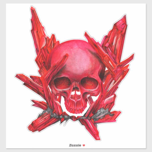 Sticker Ruby Gem crâne (Feuille)