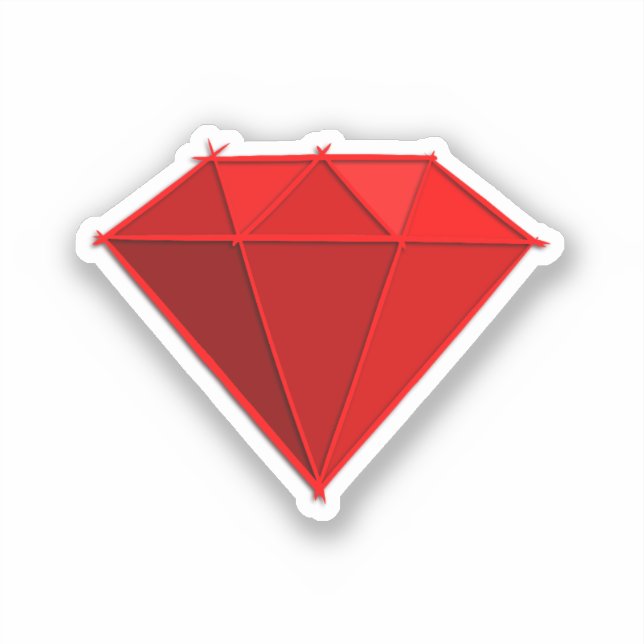 Sticker Ruby Gemstone. Bijouterie. 40 Anniversaire du Mari (Recto)
