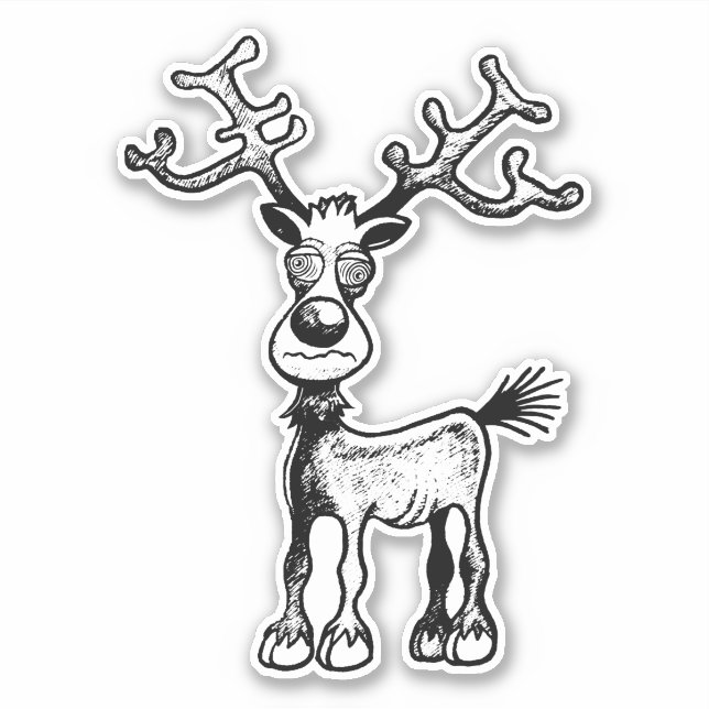 Sticker Rudolf le renne stressé (Devant)