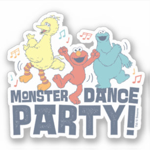 Sticker Rue Sésame Monster Dance Party
