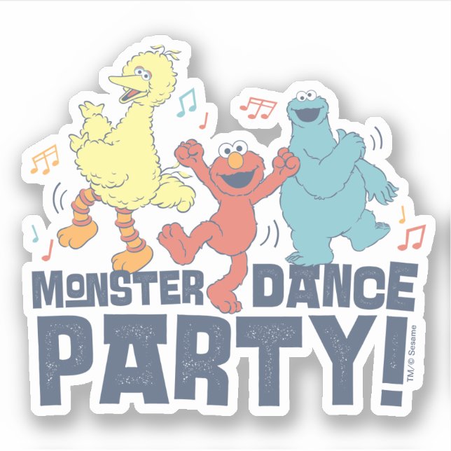 Sticker Rue Sésame | Monster Dance Party (Devant)