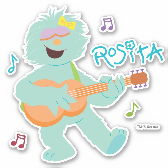 Sticker Rue Sésame | Rosita Jouer de la guitare (Devant)