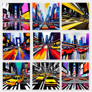 Sticker Rues, trafic et bâtiments de New York