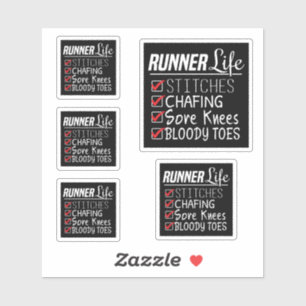 Sticker Runner's Life Funny Running Checklist