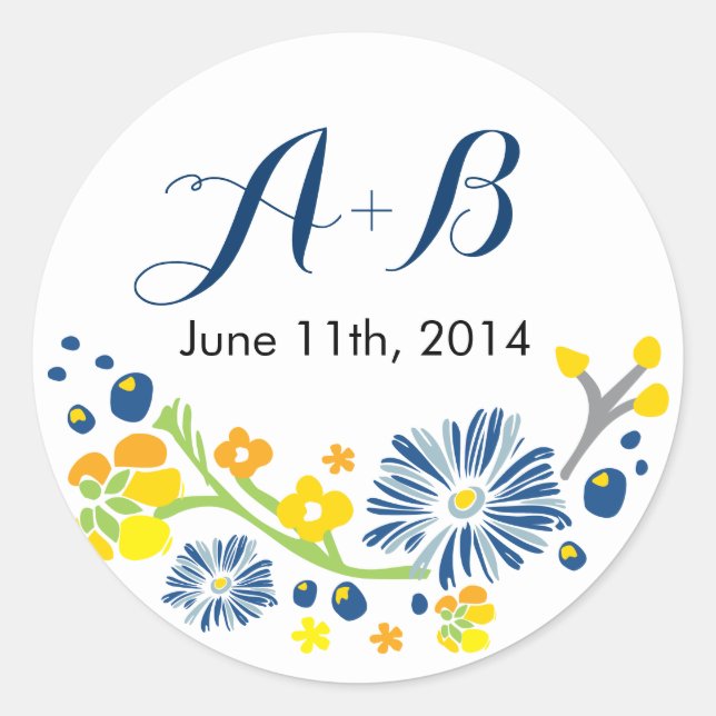 Sticker Rustic Floral Mariage (Devant)
