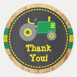 Sticker Rustic Green Tractor Merci Favoriser