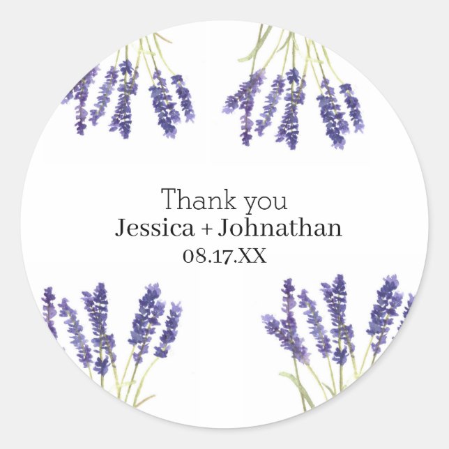 Sticker Rustic Lavender Merci Favoriser (Devant)