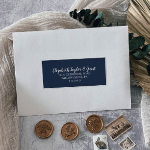Sticker Rustic Navy and White Wedding Guest Address Labels