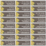 Sticker Rustic Sunflower Wood 24 Mariage Adresse du client<br><div class="desc">24 étiquettes de adresse d'hôtes mariages rustiques pour avoir envoyé vos invitations avec des polices blanches rustiques contre des grains de bois avec de jolis tournesols jaunes.</div>