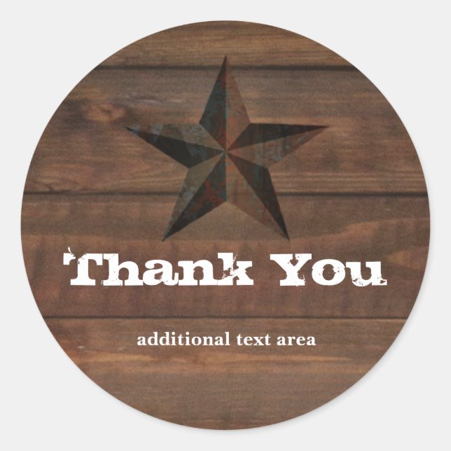 Sticker Rustic Western Wood Rustic Star (Devant)