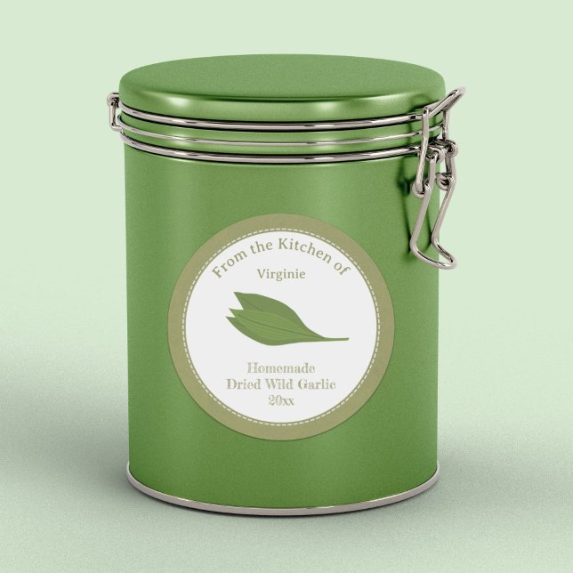 Sticker Rustic Wild Garlic Étiquette Kraft (Rustic Wild Garlic Label Kraft Sticker)