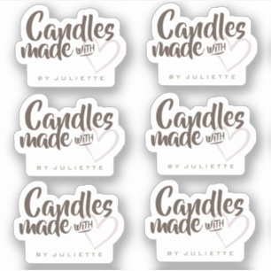 Sticker Rustique Fabriqué avec Love Heart Candles Naturel 