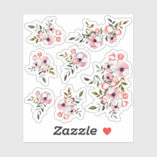 Sticker Rustique fleurs de cerisier Sakura Aquarelle