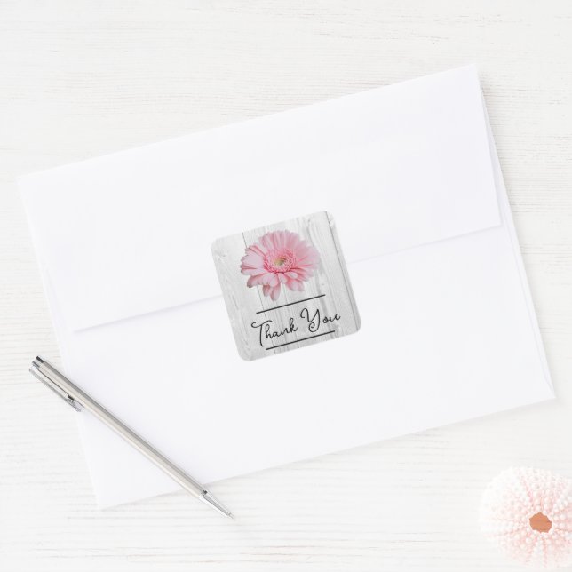 Sticker Rustique Gerber Daisy Merci (Enveloppe)