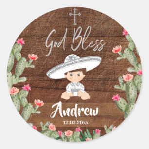 Sticker Rustique Mexicain Silver Charro Baptism