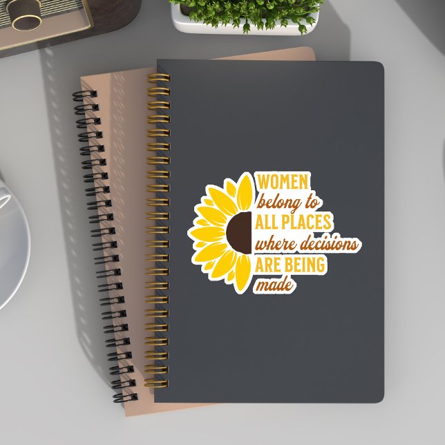 Sticker Ruth Bader Ginsburg Féministe RVB Tournesol Jaune (Créateur téléchargé)