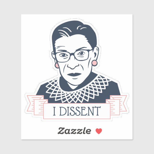 Sticker Ruth Bader Ginsburg "Je conteste" (Feuille)