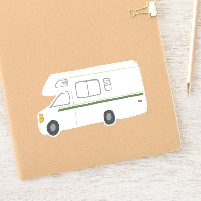 Sticker RV vintage Motorhome Camper Cute dessin Art (Carnet)