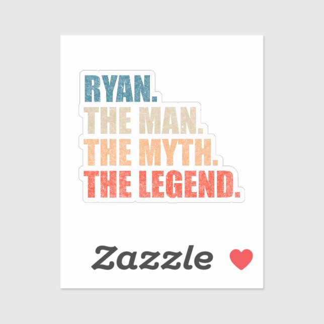 Sticker Ryan The Man The Myth The Legend (Feuille)