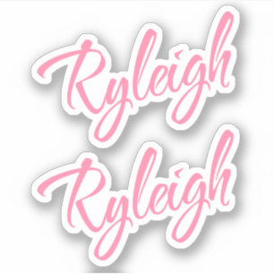 Sticker Ryleigh nom rose cursive x2