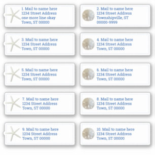 Sticker Sable Dollar Etoiles Mer Blanc Individuel Mailing