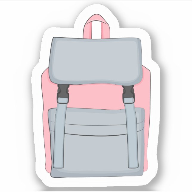Sticker Sac à dos rose mignon et amusant pour fille et éco (Devant)