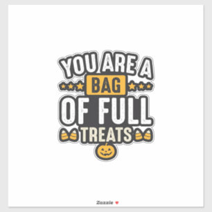 Sticker Sac de friandises d'Halloween Design Vector Vintag