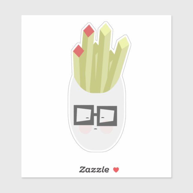 Sticker Sac de frites mignon dessin animé    (Feuille)
