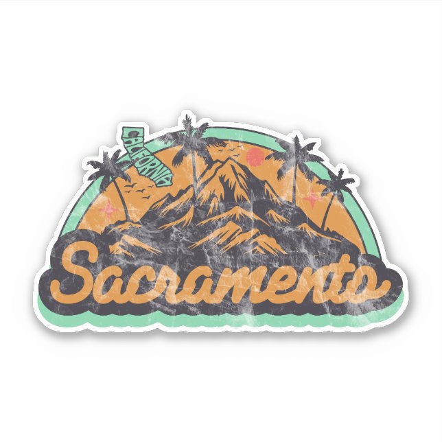 Sticker Sacramento, Californie (Devant)