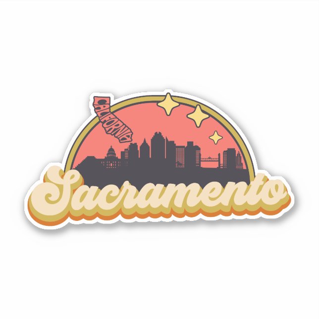 Sticker Sacramento, Californie (Devant)