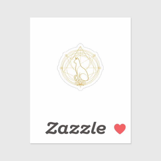 Sticker Sacred guardian feline Temporary Tattoos (Feuille)
