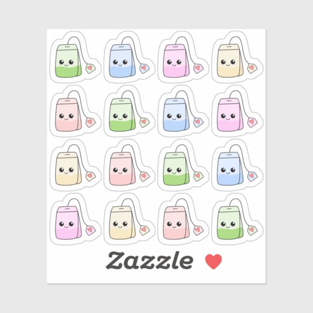 Sticker Sacs à thé Cosy Tea Time Cute Kawaii Bujo Planner (Feuille)