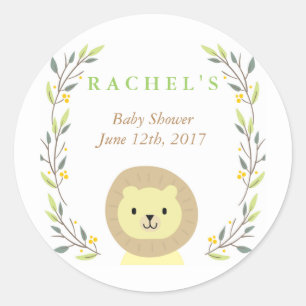 Sticker Safari Lion Baby shower Favoriser