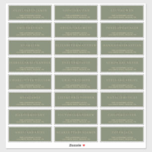 Sticker Sage Green Gold Modern Forme Mariage Adresse