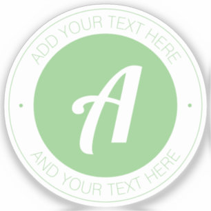 Sticker Sage Green Monogramme ou Ajouter un logo   transpa