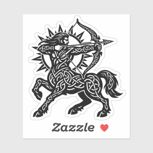 Sticker Sagittarius Centaure Archer — Encre Mythique du Zo (Feuille)