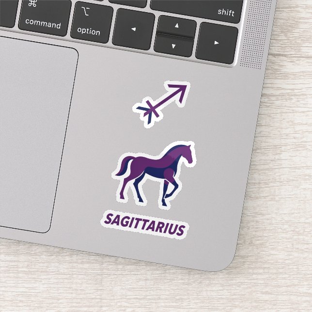 Sticker Sagittarius Purple Geometric Stallion (Détail)